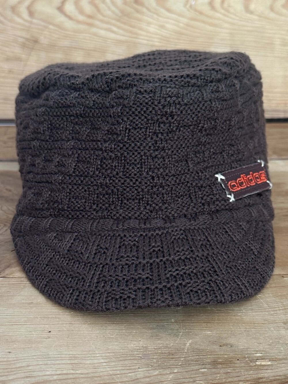 ⭐ADIDAS WINTER HAT/BEANIE WITH BRIM in Brown, size OS⭐